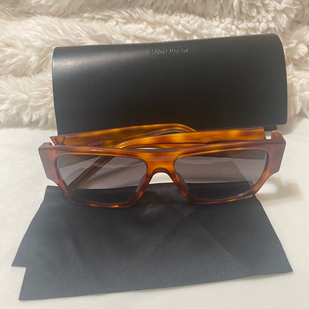 ✅💯Authentic Saint Laurent Amber Sunglasses with Dark Lenses